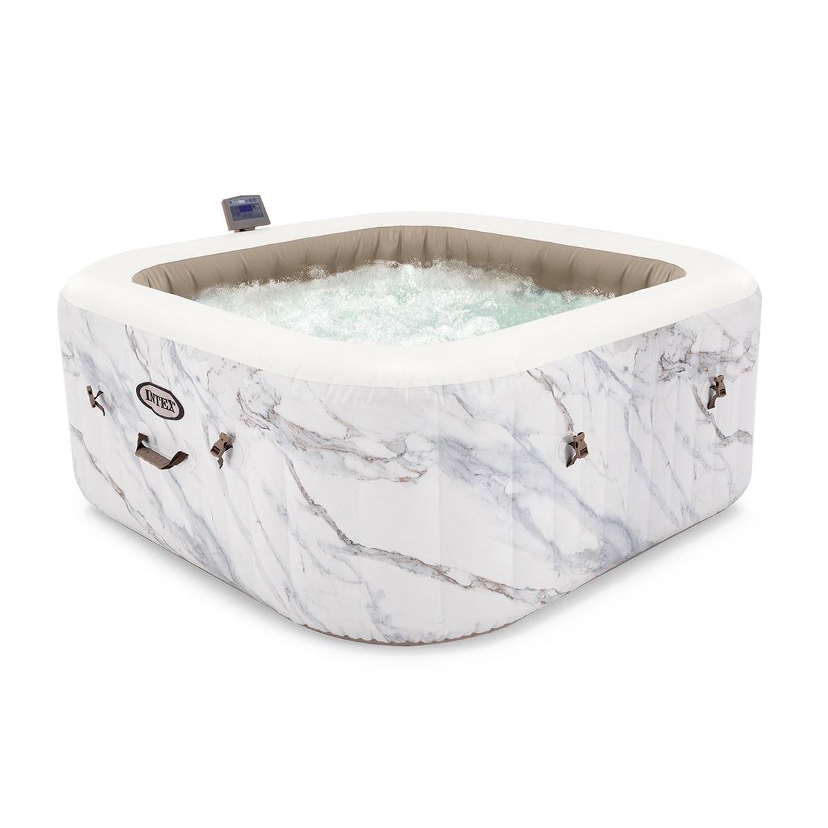INTEX Spa gonflable PureSpa Calacatta carré Bulles 4 places - Intex