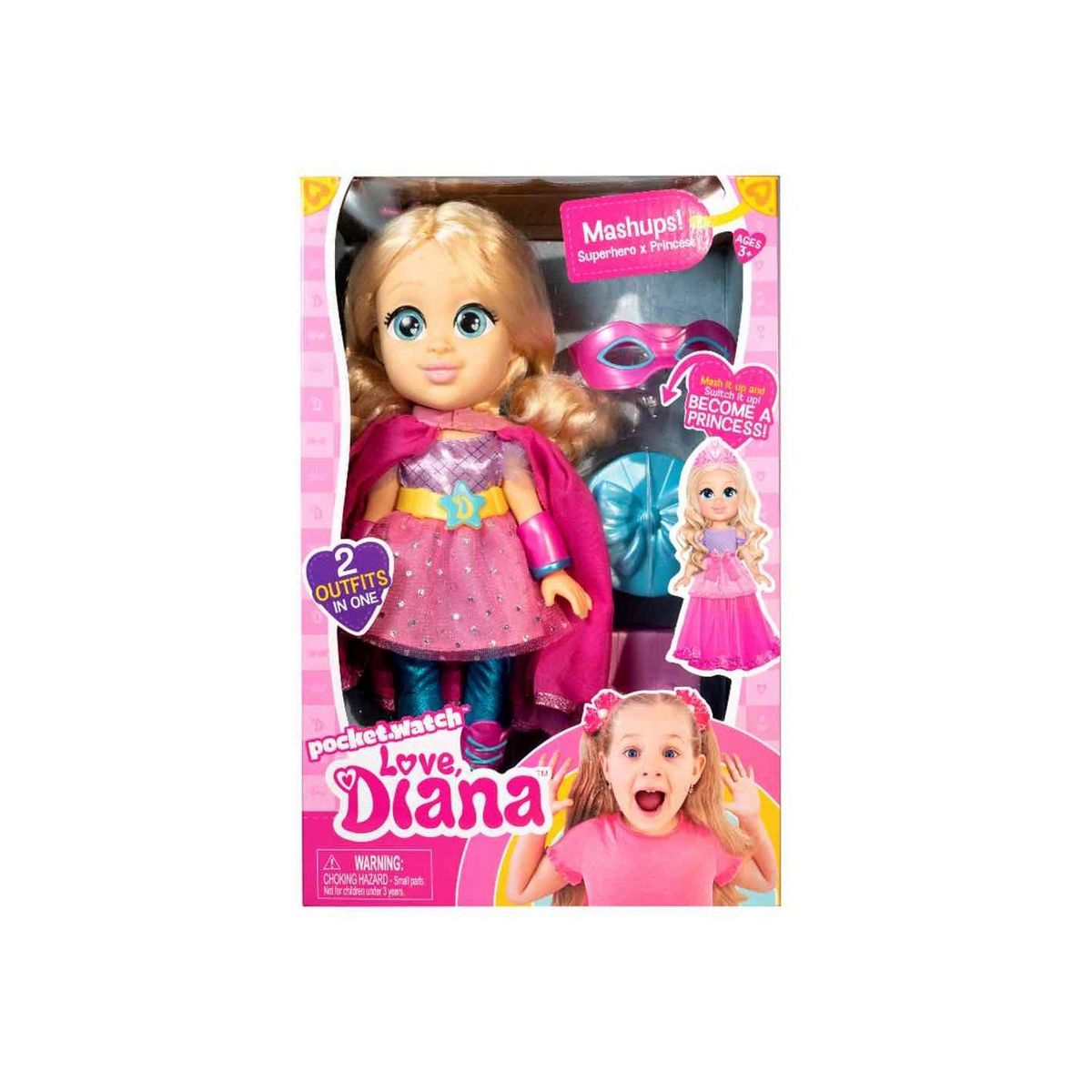 GP TOYS Poupée Love Diana 2 tenues Superhéros et Princesse