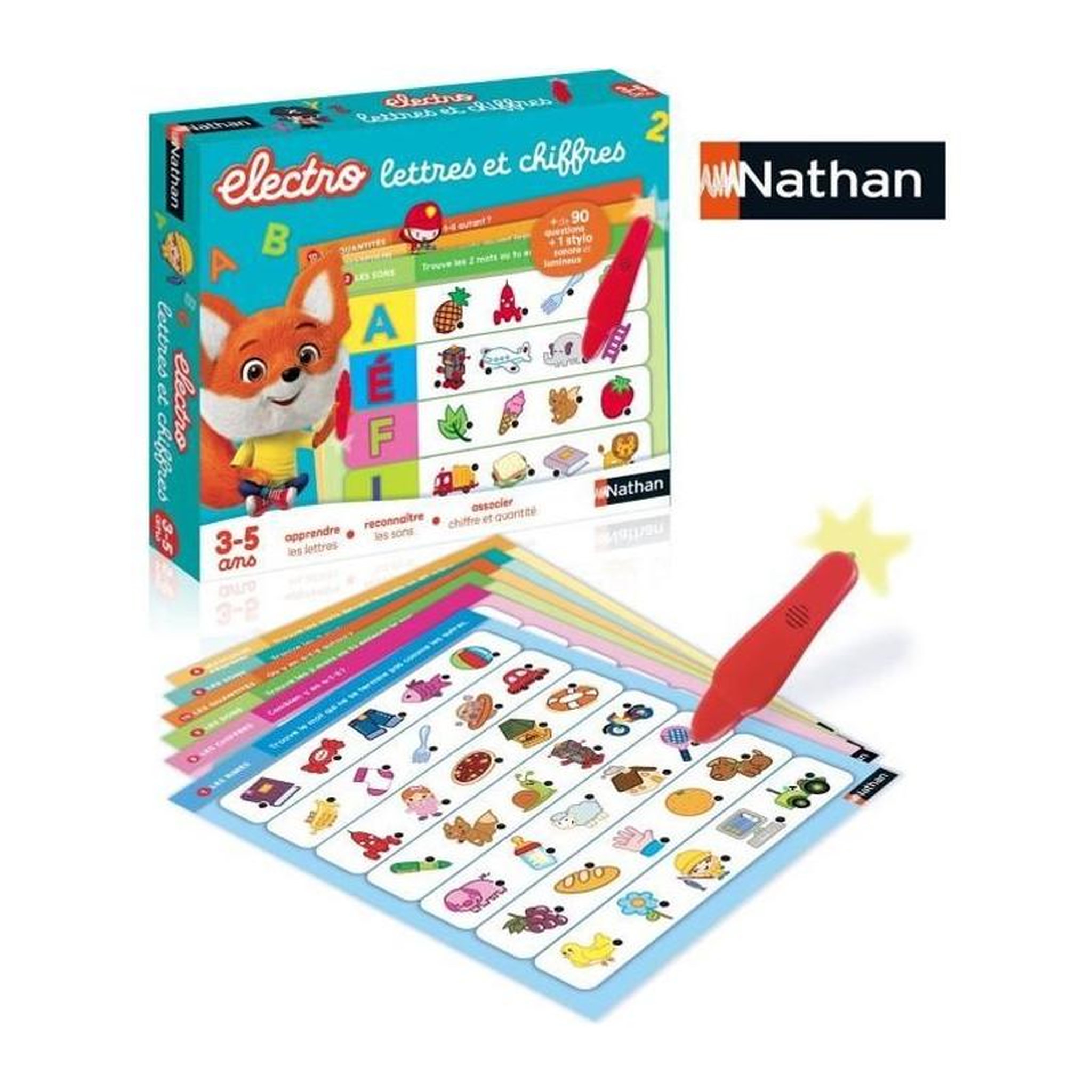 Nathan Jeu éducatif électronique - NATHAN - Electro Lettres et Chiffres - Pour enfants de 3 ans et plus - Multicolore