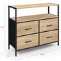 Voir la diapositive 4 : ID MARKET Commode 4 tiroirs en tissu UTAH 80 cm meuble de rangement design industriel