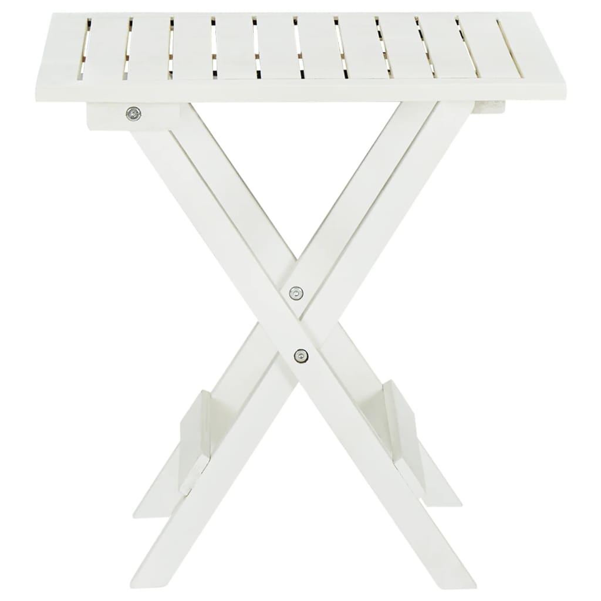 Voir la diapositive 3 : VIDAXL Table de bistro Blanc 46x46x47 cm Bois d'acacia massif