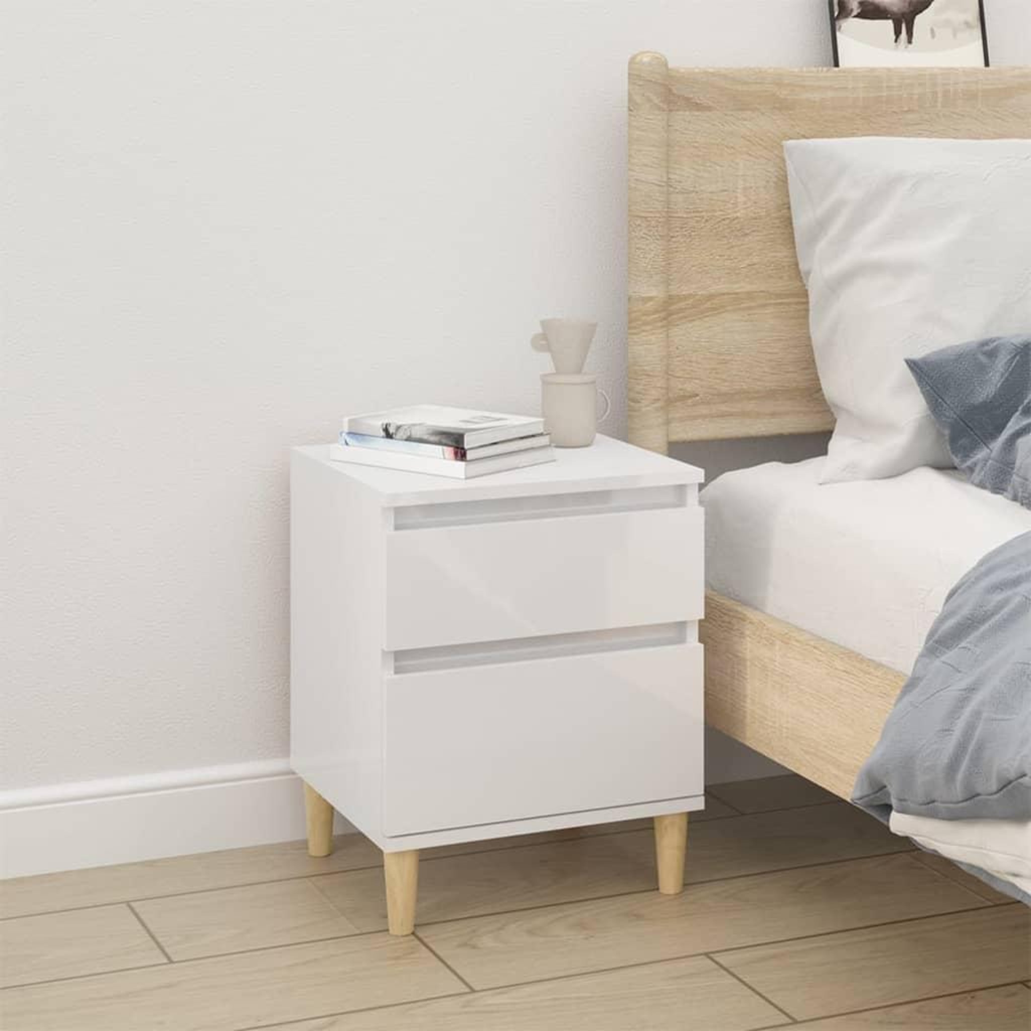 Voir la diapositive 1 : VIDAXL Table de chevet Blanc brillant 40x35x50 cm