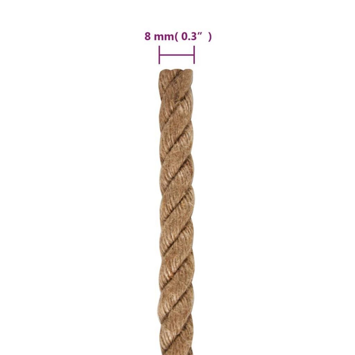 VIDAXL Corde de jute 25 m de long 8 mm d'epaisseur
