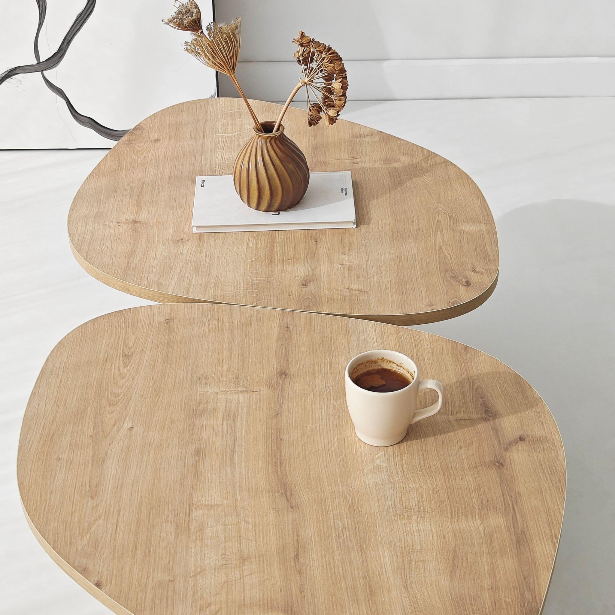 Voir la diapositive 4 : Habitat et Jardin Table basse en bois  stones  125 x 60 x 38 cm - chêne saphir