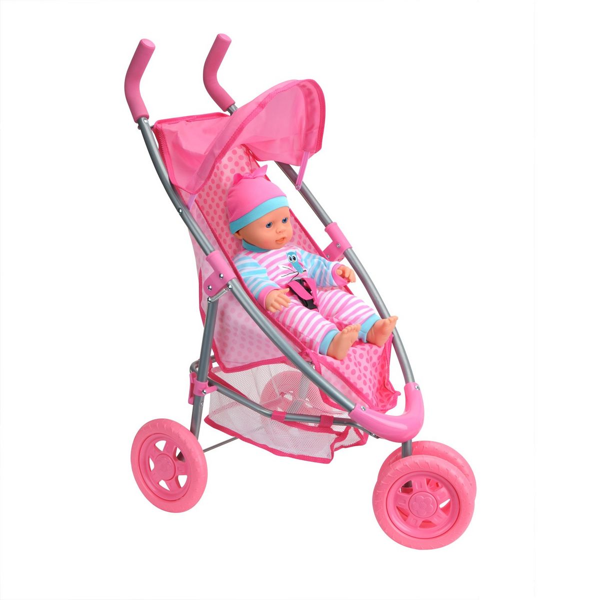 RIK & ROK Coffret poussette, poupon et accessoires