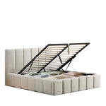 BELLECOUR BELLECOUR LITERIE | Lit coffre beige MADELEINE 2 places. Coloris disponibles : Beige