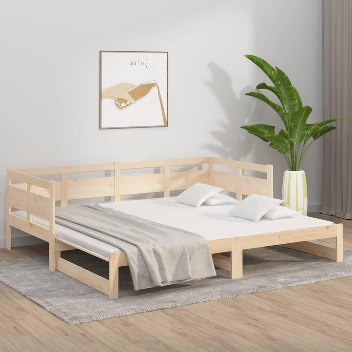 VIDAXL Lit coulissant sans matelas bois de pin massif 2x(90x190) cm