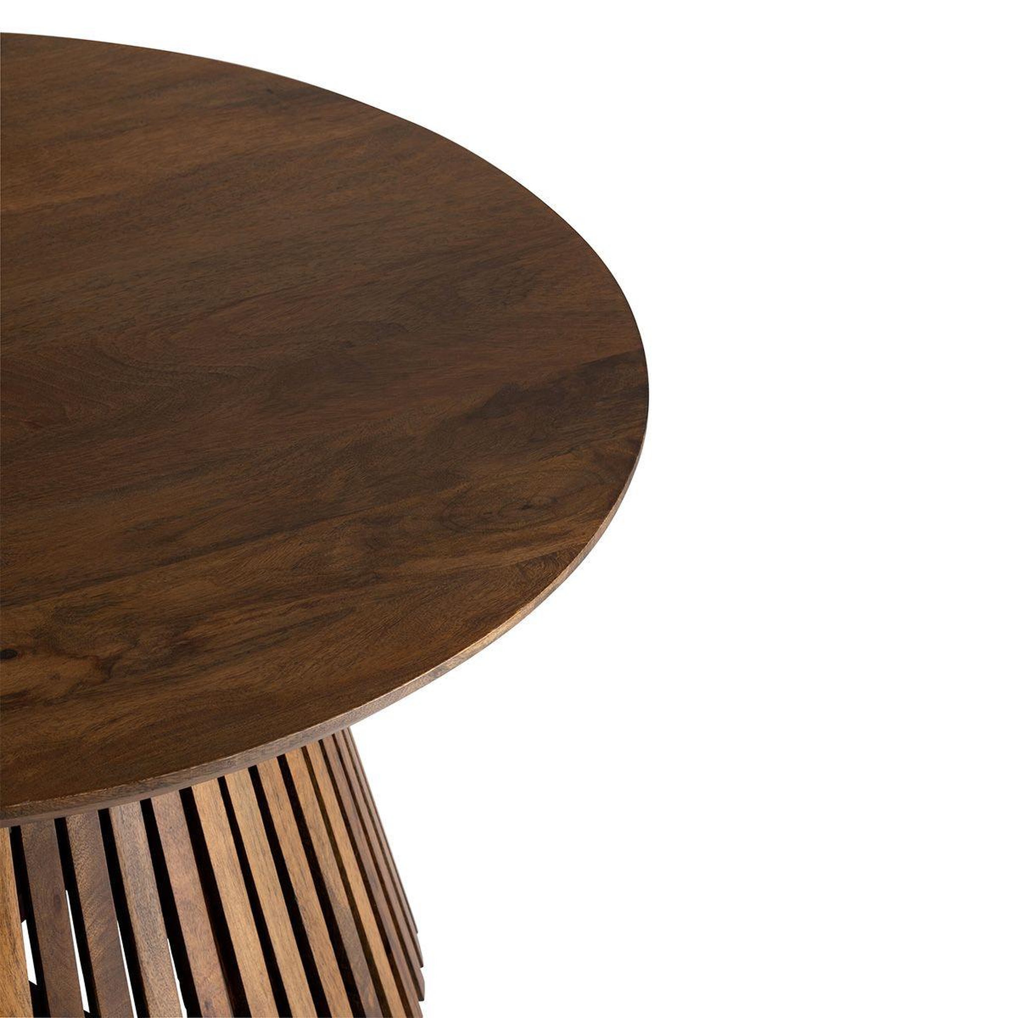 Voir la diapositive 2 : J-LINE Table basse design en bois  vincent  90cm marron