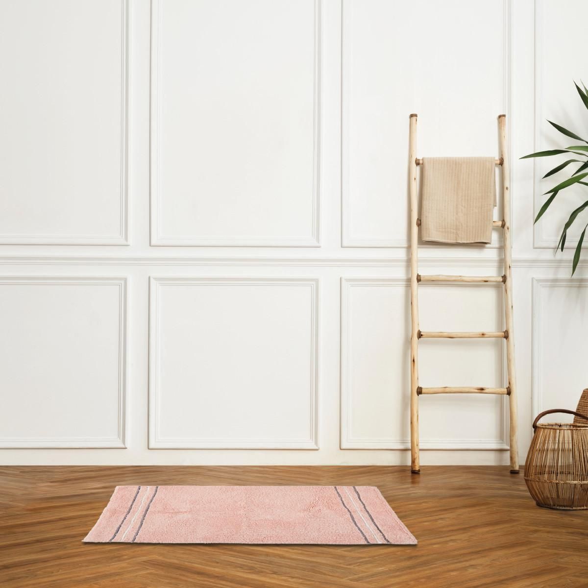 GUY LEVASSEUR Tapis de bain déco en coton 50x80cm