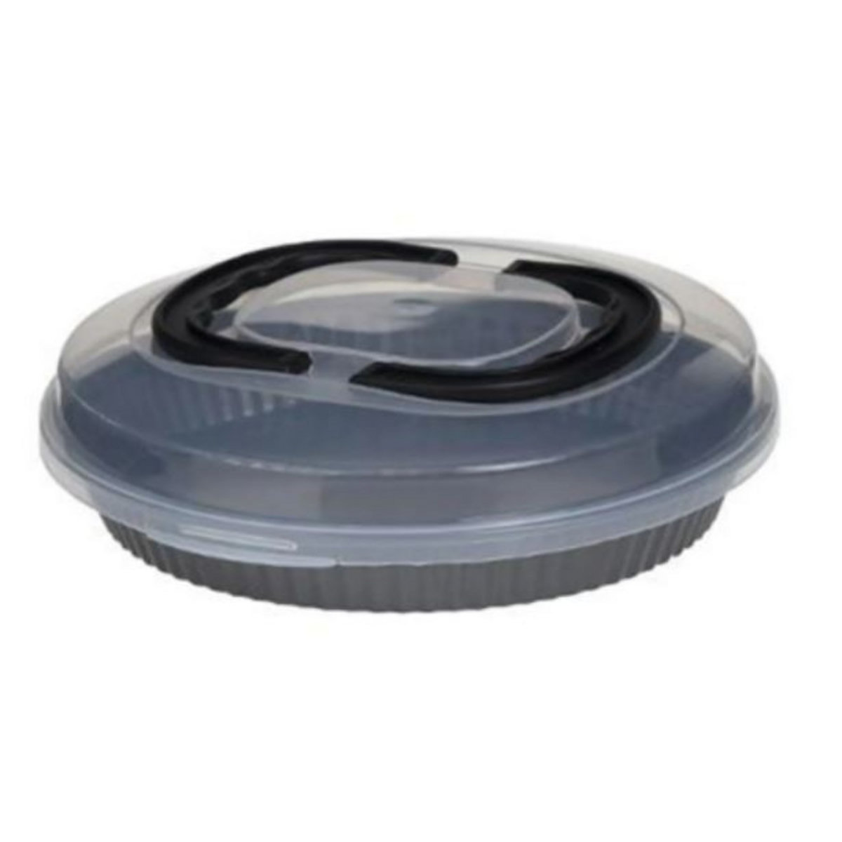  Moule à tarte en acier + couvercle transparent en plastique