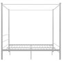 Voir la diapositive 3 : VIDAXL Cadre de lit a baldaquin sans matelas blanc metal 200x200 cm