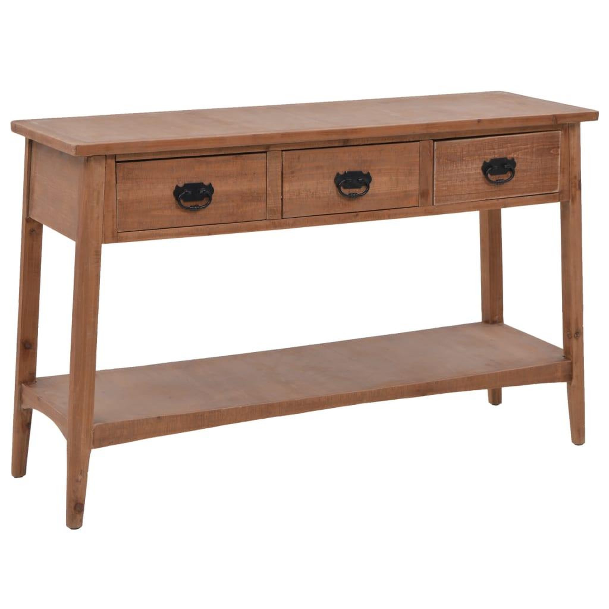 Voir la diapositive 4 : VIDAXL Table console bois de sapin massif 126 x 40 x 77,5 cm marron