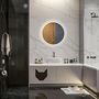 Voir la diapositive 2 : KLEANKIN Miroir rond lumineux LED de salle de bain 29 W Ø 60 cm tactile antibuée blanc argent