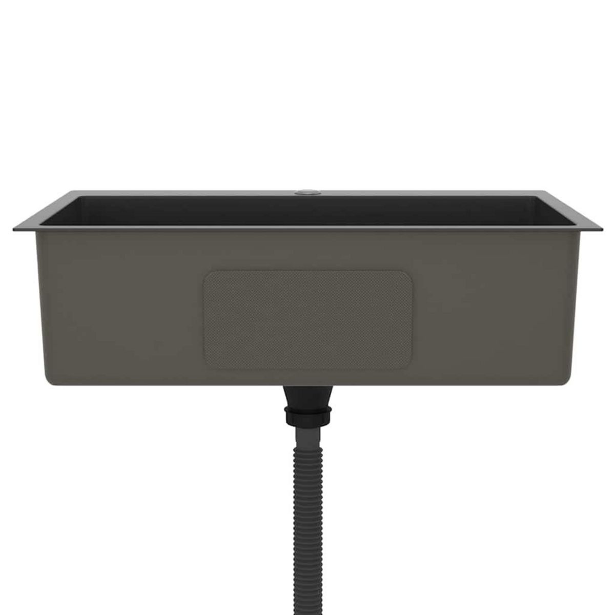 VIDAXL Evier de cuisine fait main Noir Acier inoxydable