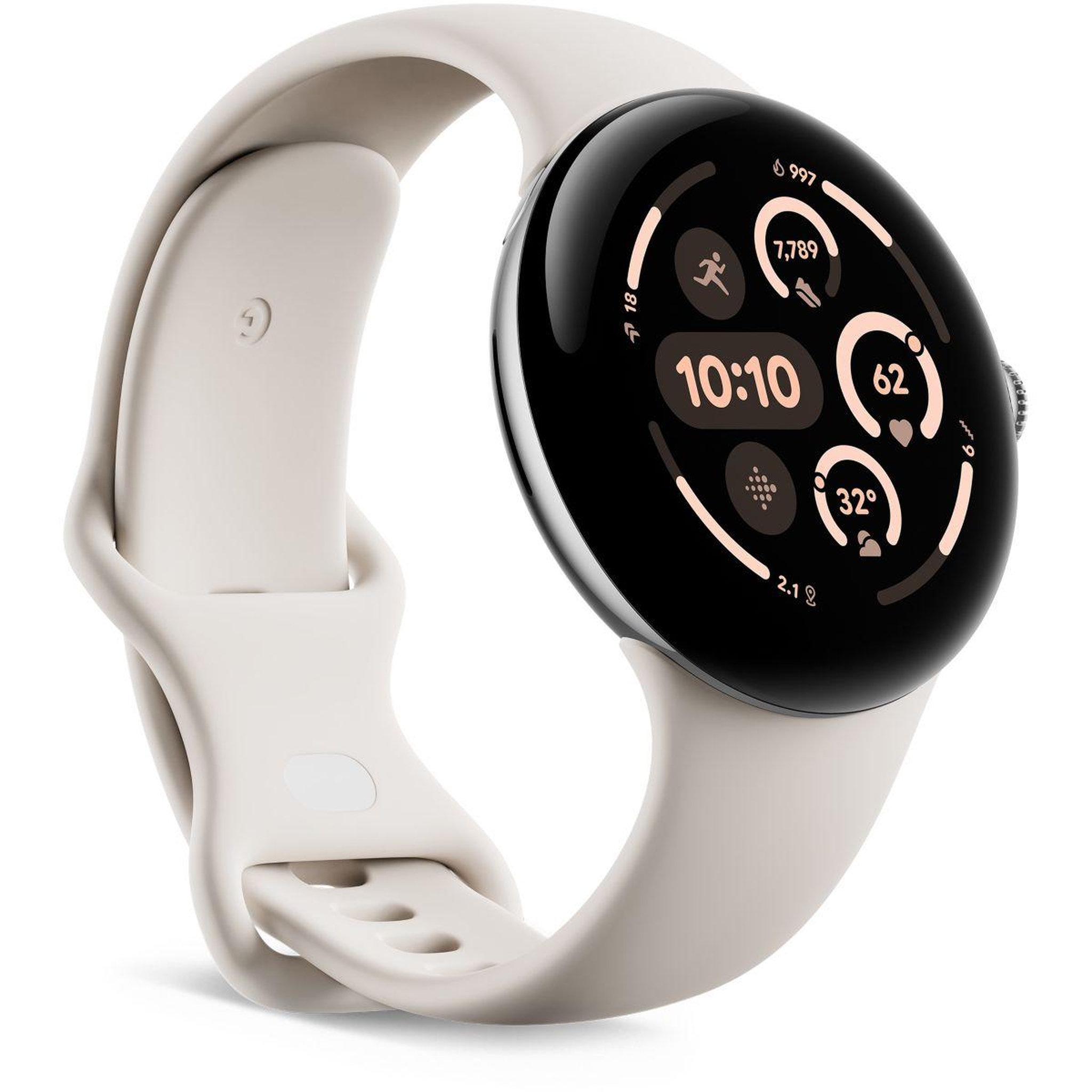 Voir la diapositive 3 : GOOGLE Montre connectée Pixel Watch 3 45mm Argent Poli Bluetooth