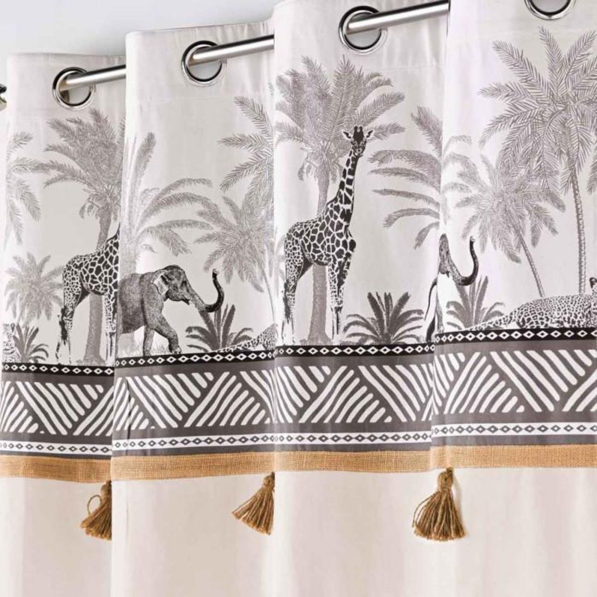 Paris Prix Rideau à Œillets  Kenya Lodge  140x240cm Naturel