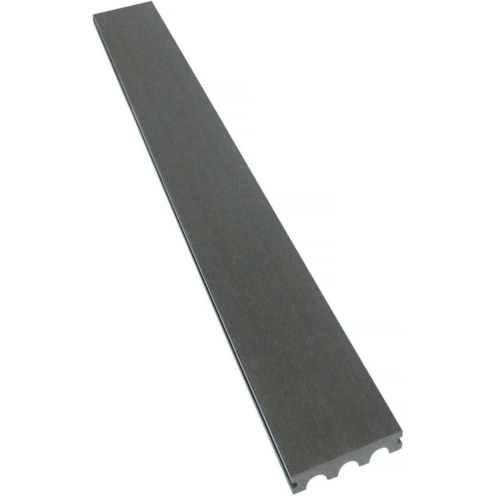 Habitat et Jardin Lot de 3 lames de terrasse composite pleines - Long: 2,4m - 1m2- Gris foncé