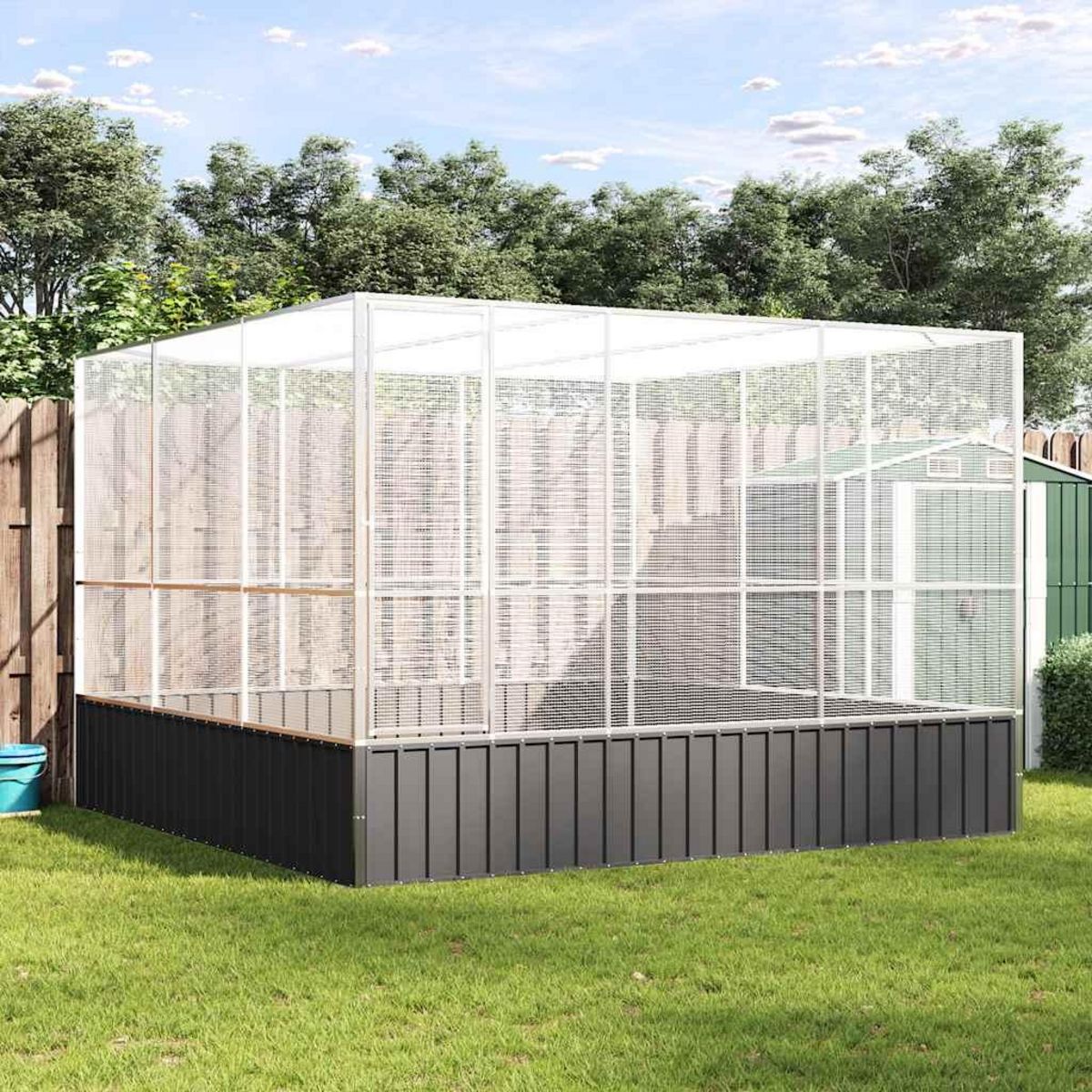 VIDAXL Voliere argente 311x307x212 cm acier