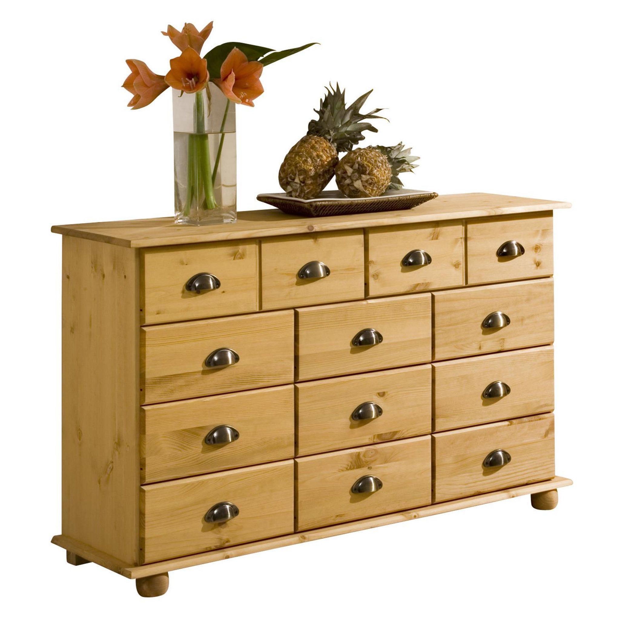 Voir la diapositive 1 : IDIMEX Commode apothicaire COLMAR en pin massif, 11 tiroirs