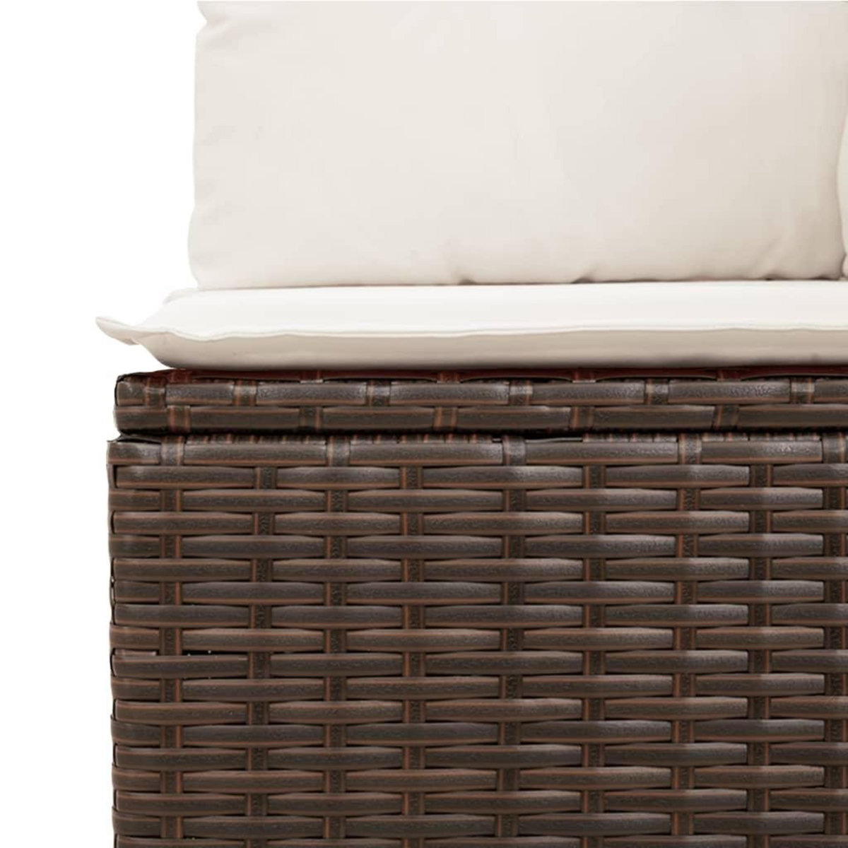 VIDAXL Salon de jardin avec coussins 9 pcs marron resine tressee