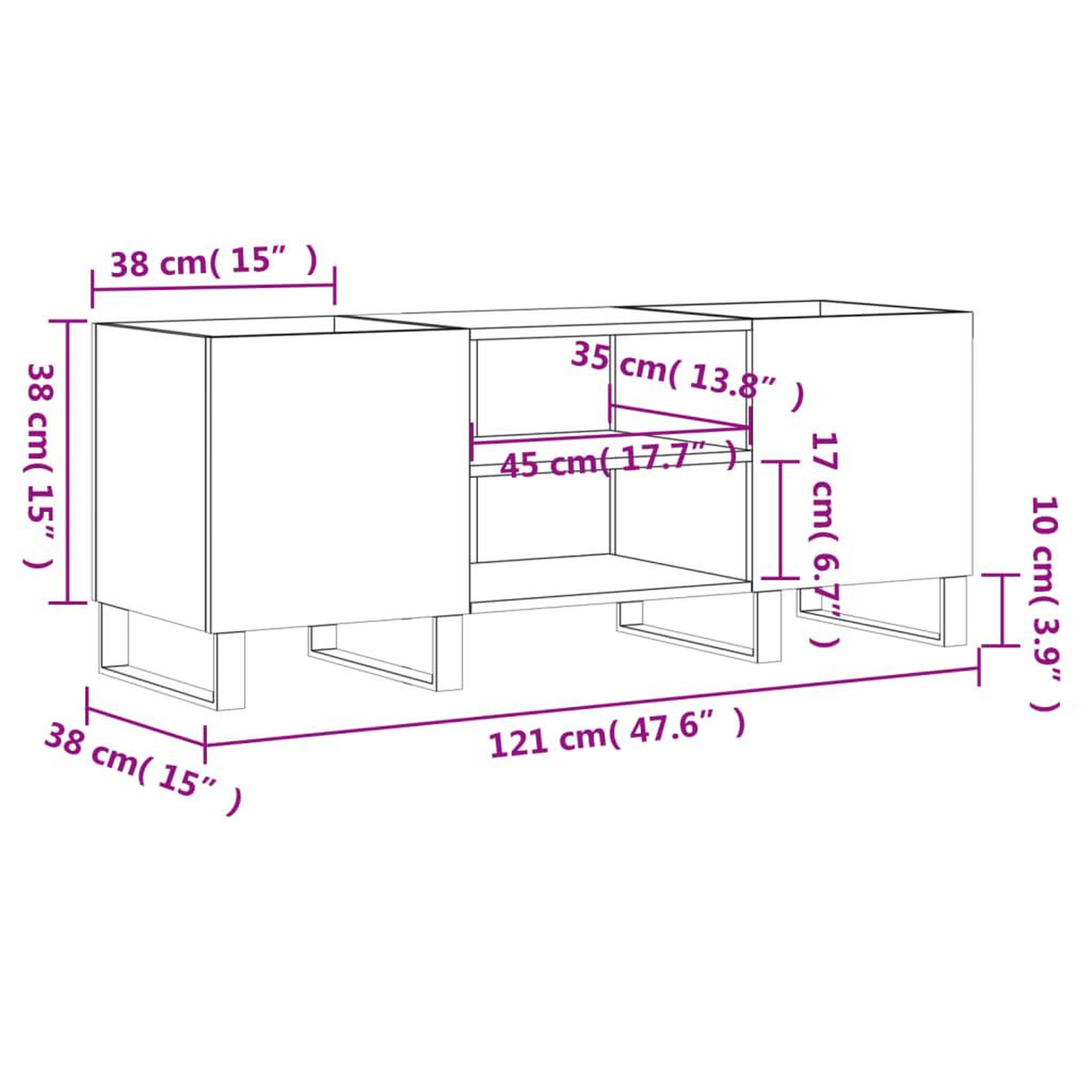 Voir la diapositive 6 : VIDAXL Armoire a disques blanc brillant 121x38x48 cm bois d'ingenierie