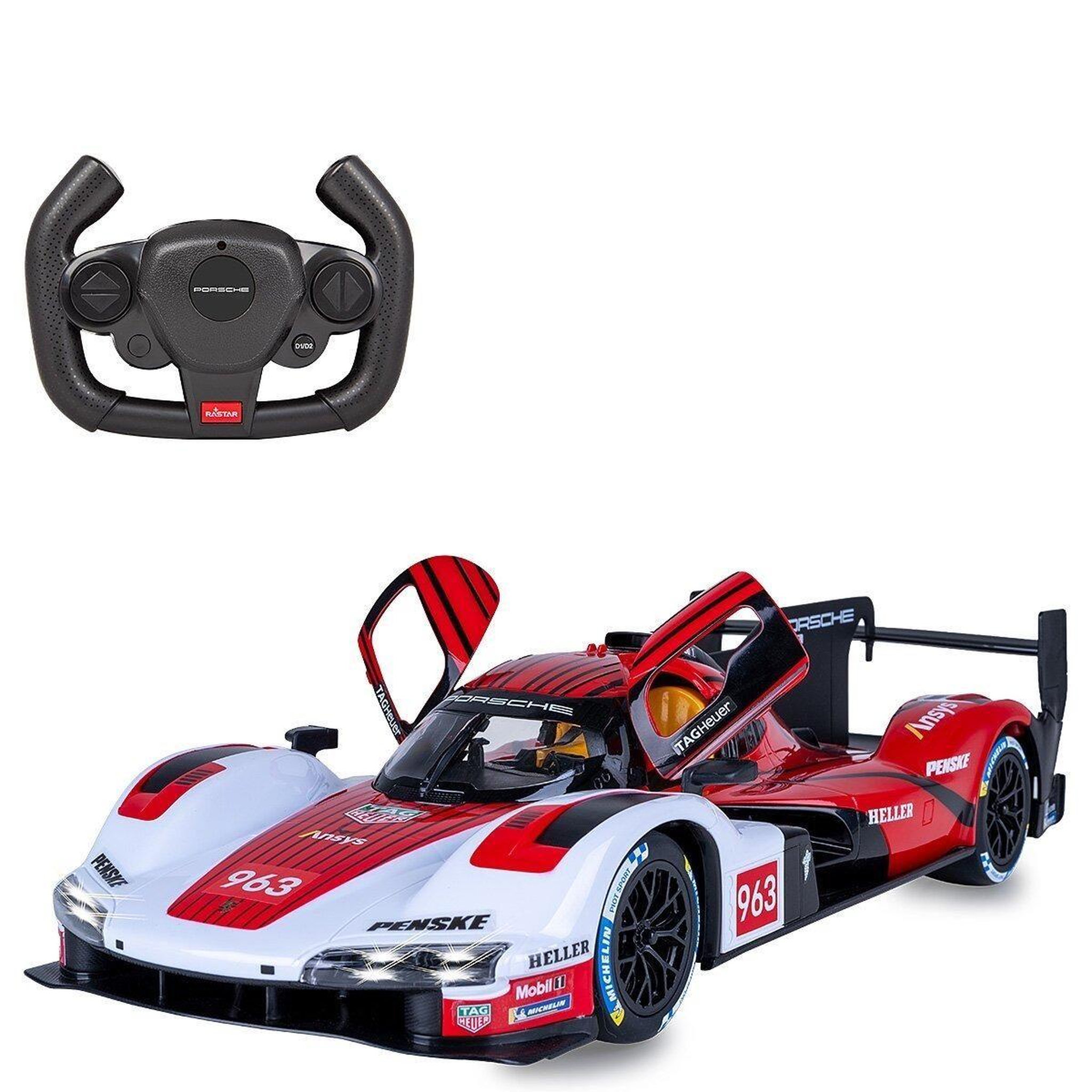 Jamara Voiture télécommandée porsche 963 lmdh 1:14 rouge 2,4ghz porte manuelle