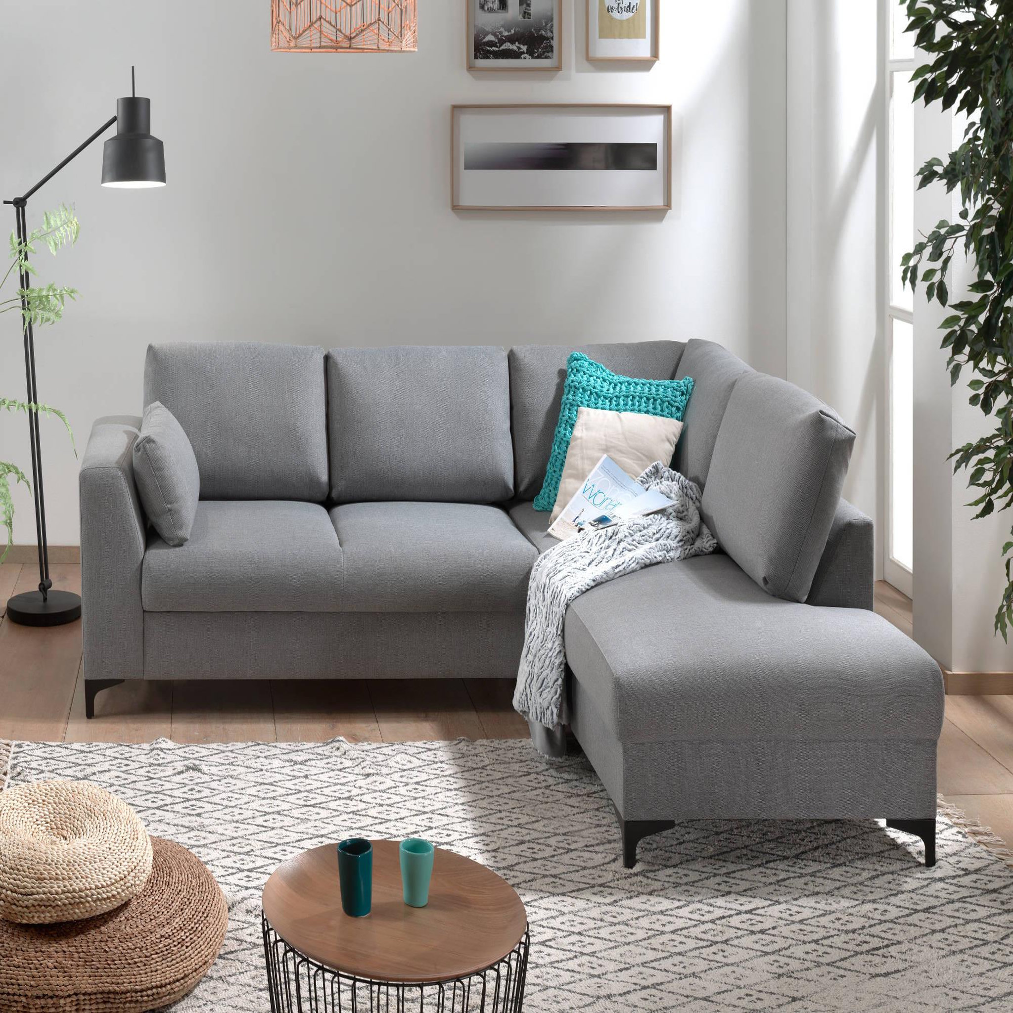 Voir la diapositive 2 : LISA DESIGN Tala - canapé d'angle droit - convertible - 5 places - en tissu
