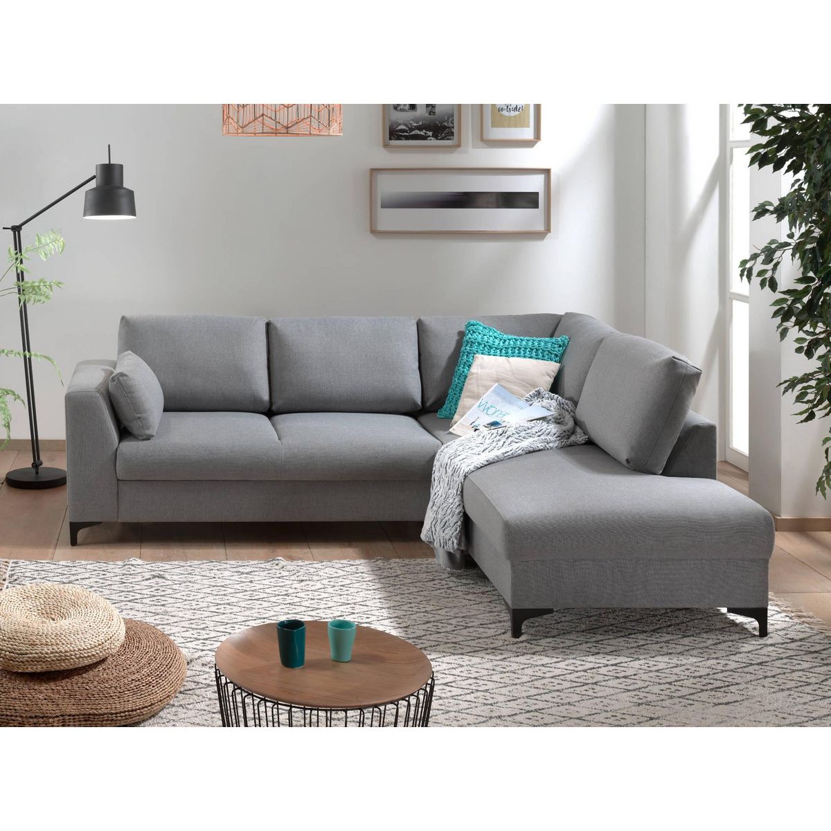 LISA DESIGN Tala - canapé d'angle droit - convertible - 5 places - en tissu