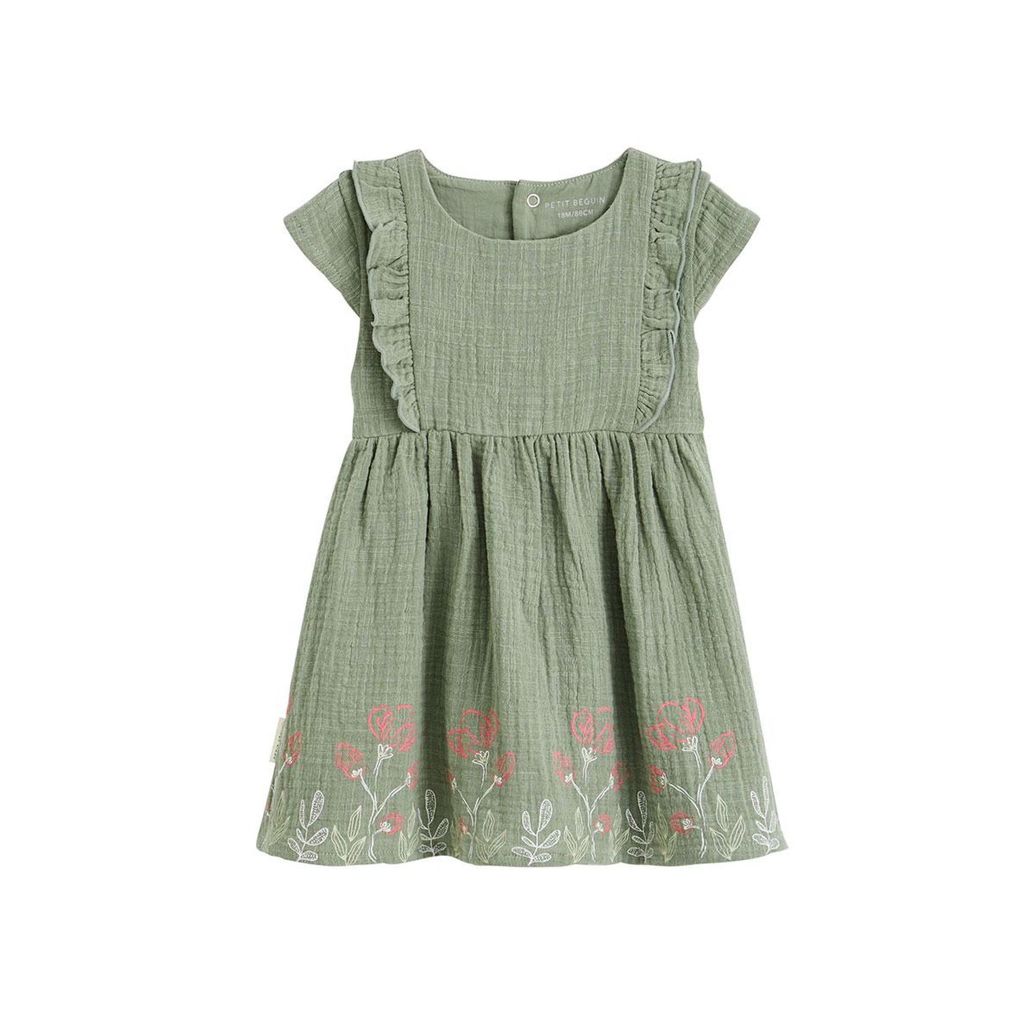 Voir la diapositive 1 : Petit Béguin Robe enfant en gaze de coton anaelle