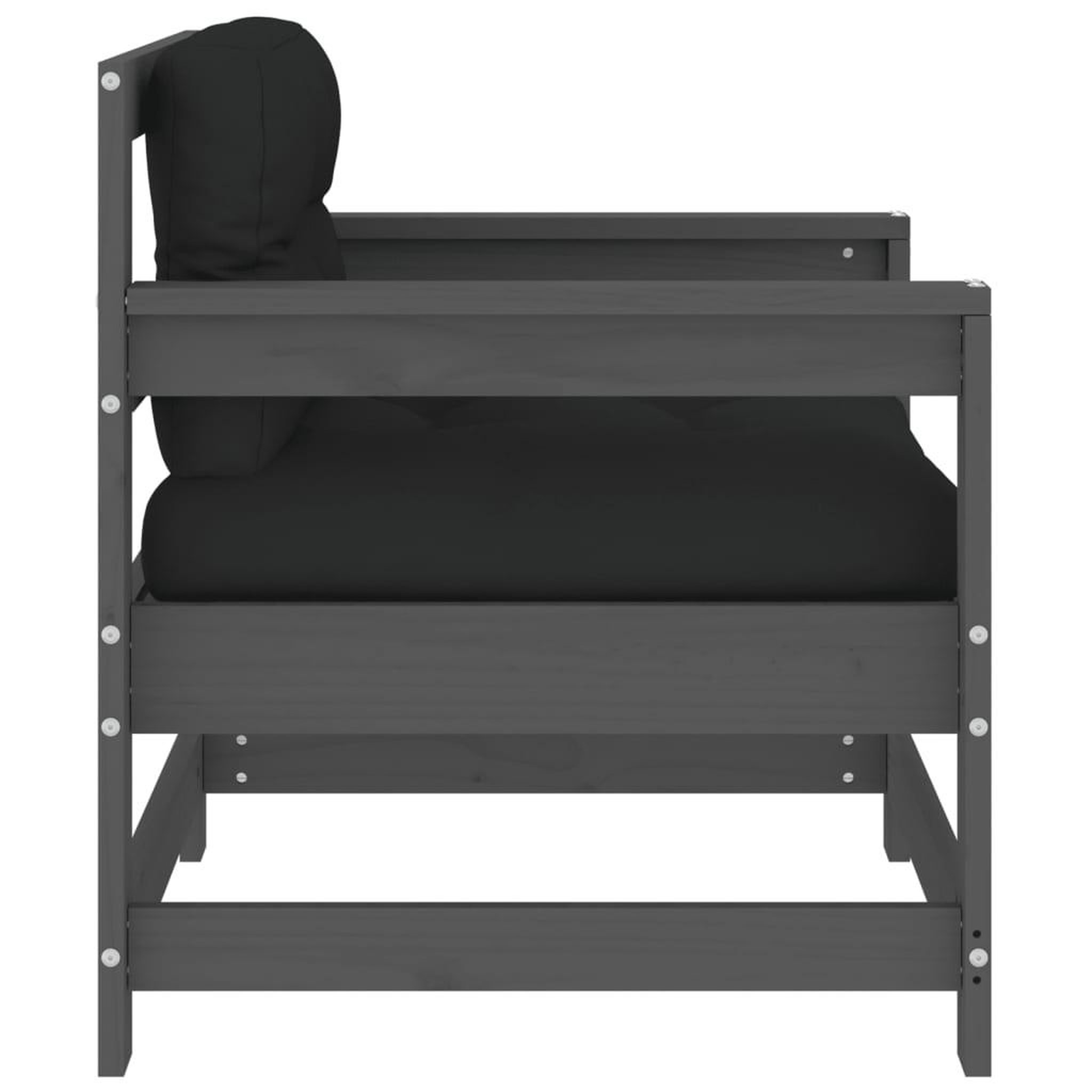 Voir la diapositive 5 : VIDAXL Chaises de jardin et coussins lot de 2 gris bois de pin massif
