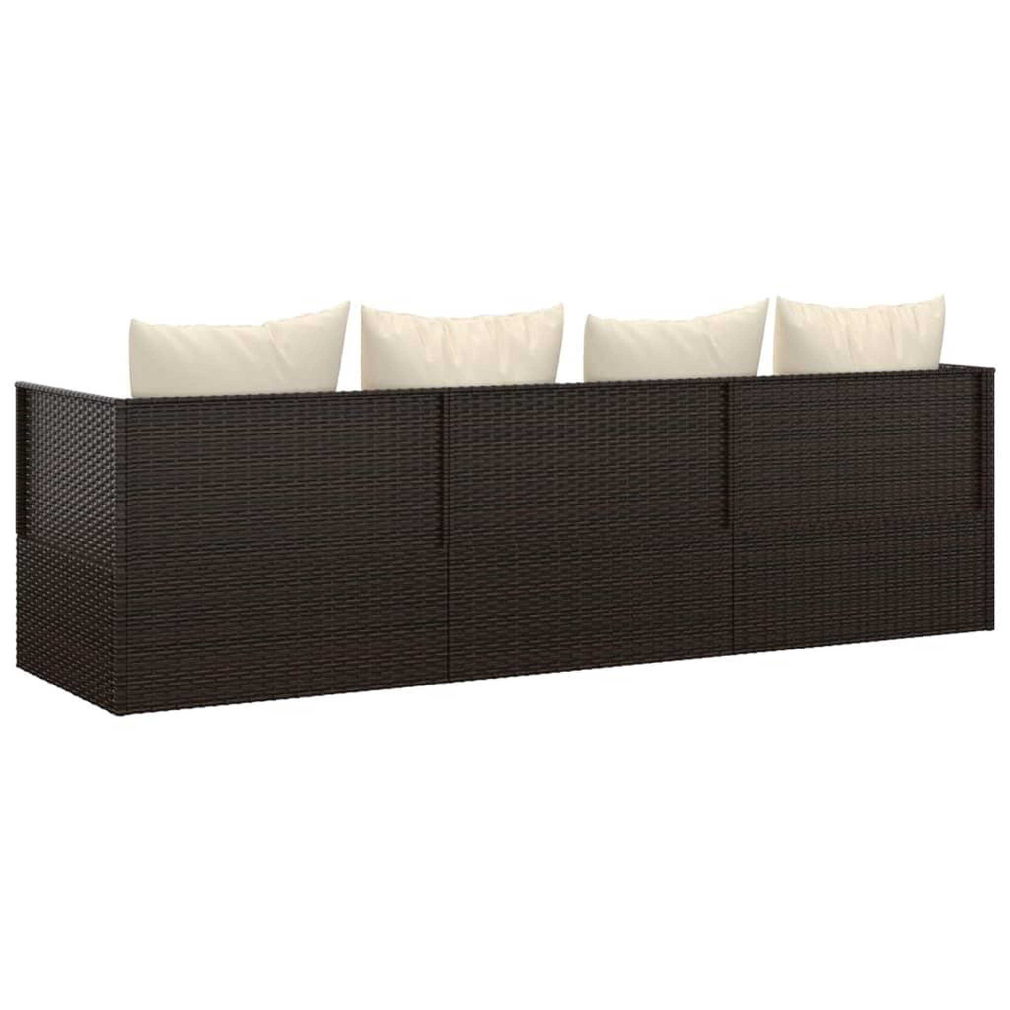 Voir la diapositive 5 : VIDAXL Lit de salon d'exterieur avec coussins Marron Resine tressee