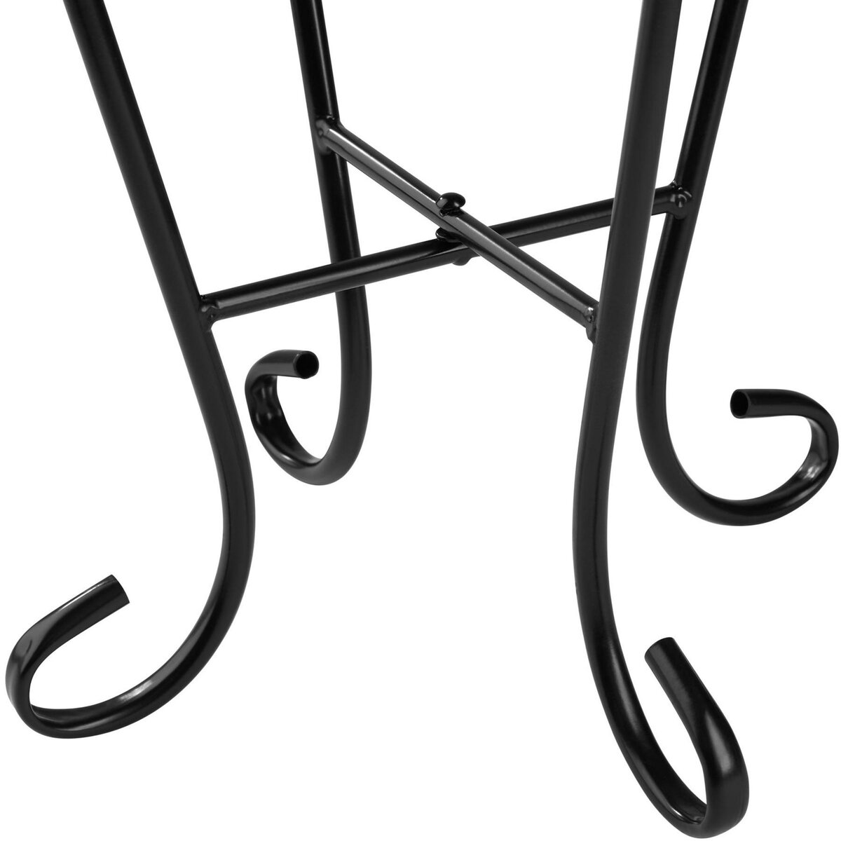 tectake Table de balcon en acier, mosaïque et ciment marron terracotta