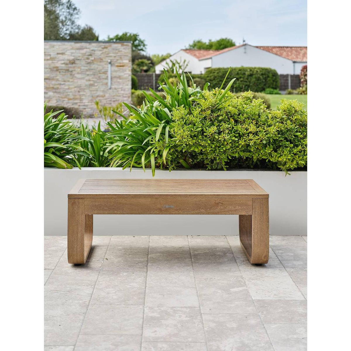 Paris Prix Salon de Jardin 5 Places  Davao  185cm Naturel & Écru