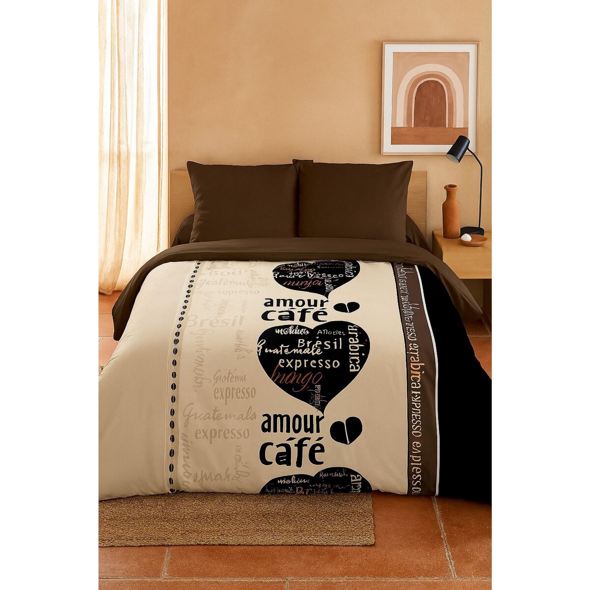 Home collection Couette 140x200cm 400gr/m2 amour de cafe