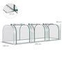 Voir la diapositive 3 : OUTSUNNY Serre de jardin tunnel 2,95L x 1l x 0,8H m 3 portes zippées bâche PVC transparent métal époxy vert