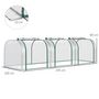 Voir la diapositive 3 : OUTSUNNY Serre de jardin tunnel 2,95L x 1l x 0,8H m 3 portes zippées bâche PVC transparent métal époxy vert