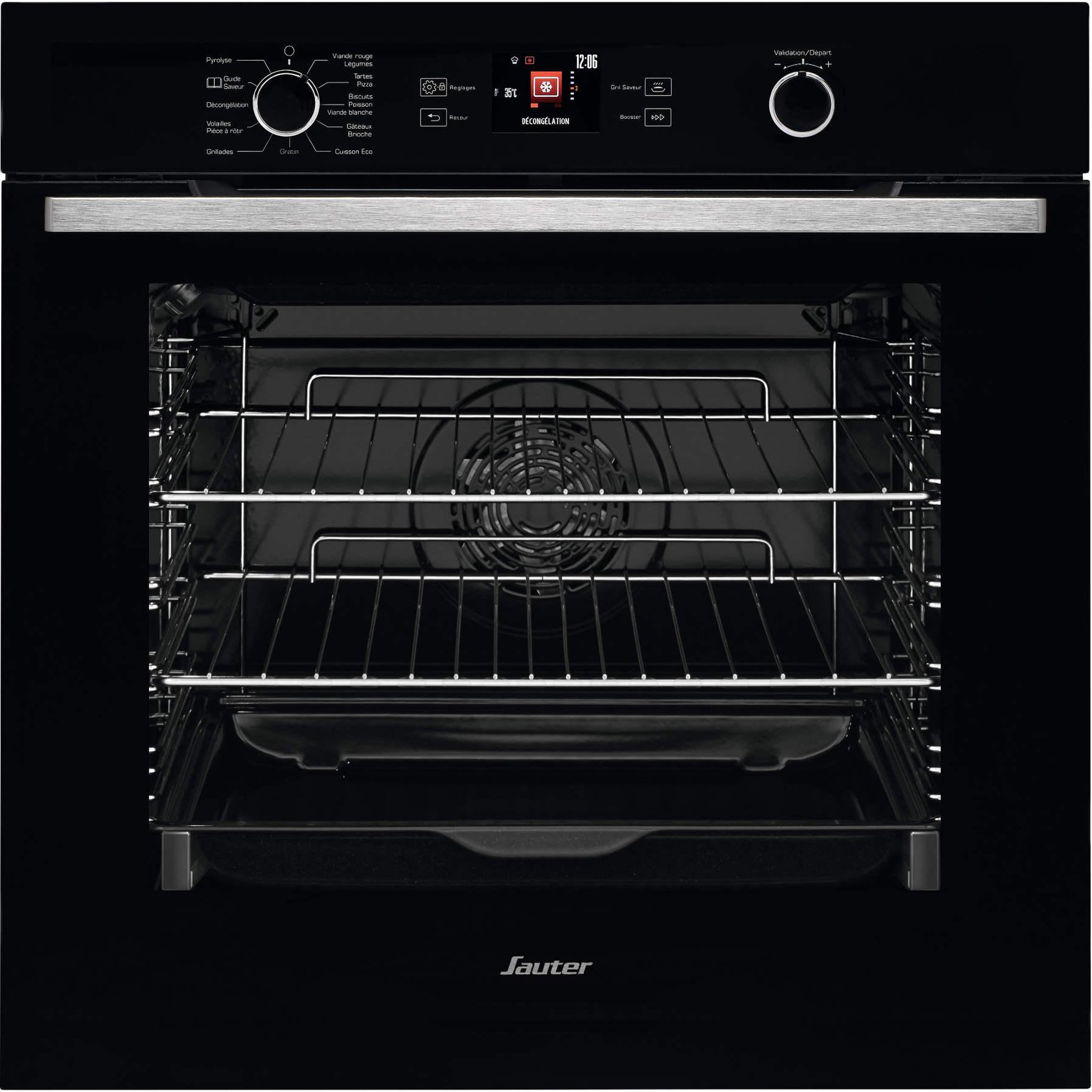 Sauter Four intégrable multifonction 73l 60cm pyrolyse noir - sop5585b