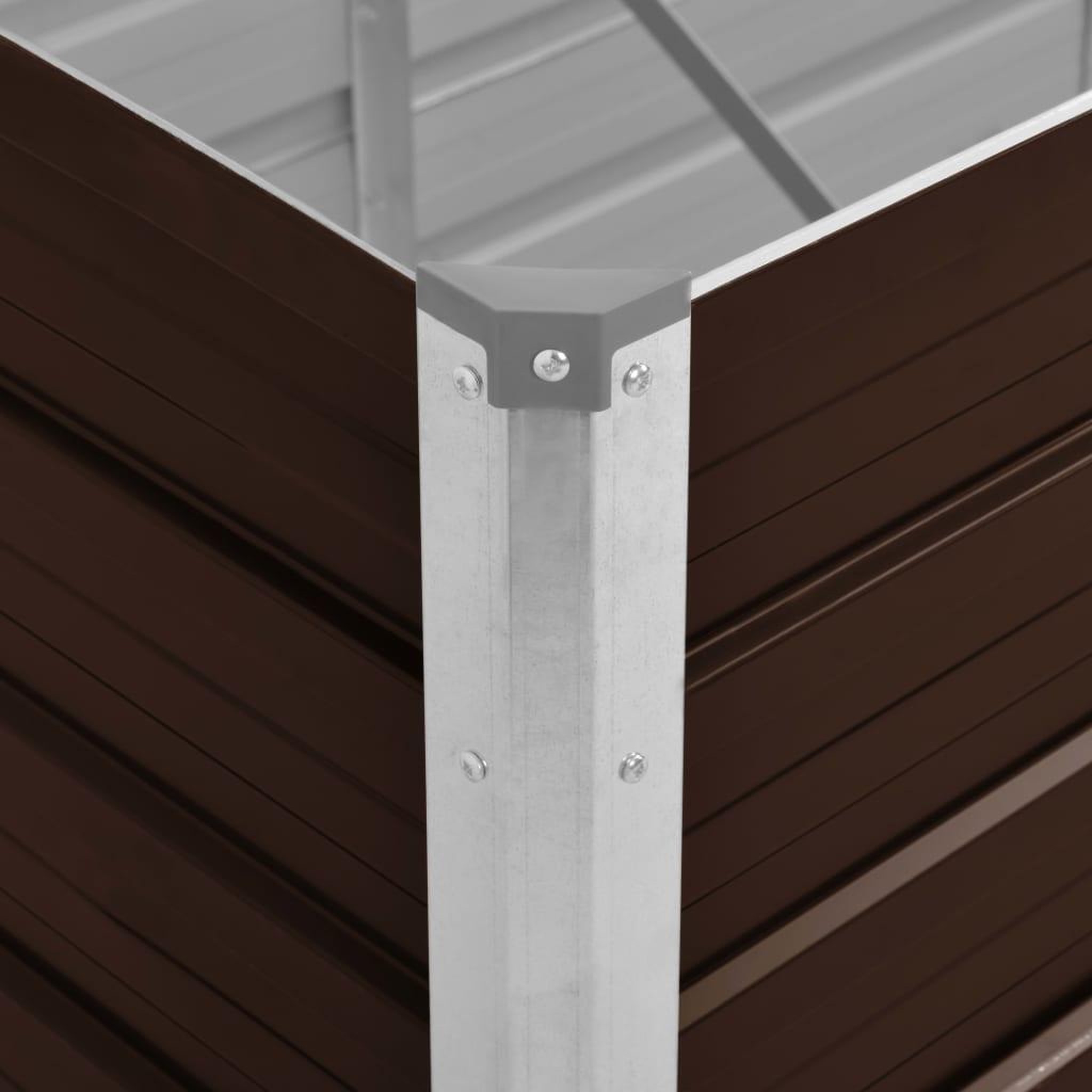 Voir la diapositive 5 : VIDAXL Lit sureleve de jardin Marron 100x40x45 cm Acier galvanise