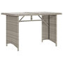 Voir la diapositive 2 : VIDAXL Table de jardin et dessus en verre gris clair 110x68x70cm rotin
