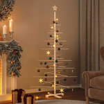 VIDAXL Arbre de Noël en bois pour decoration 180 cm bois massif de pin