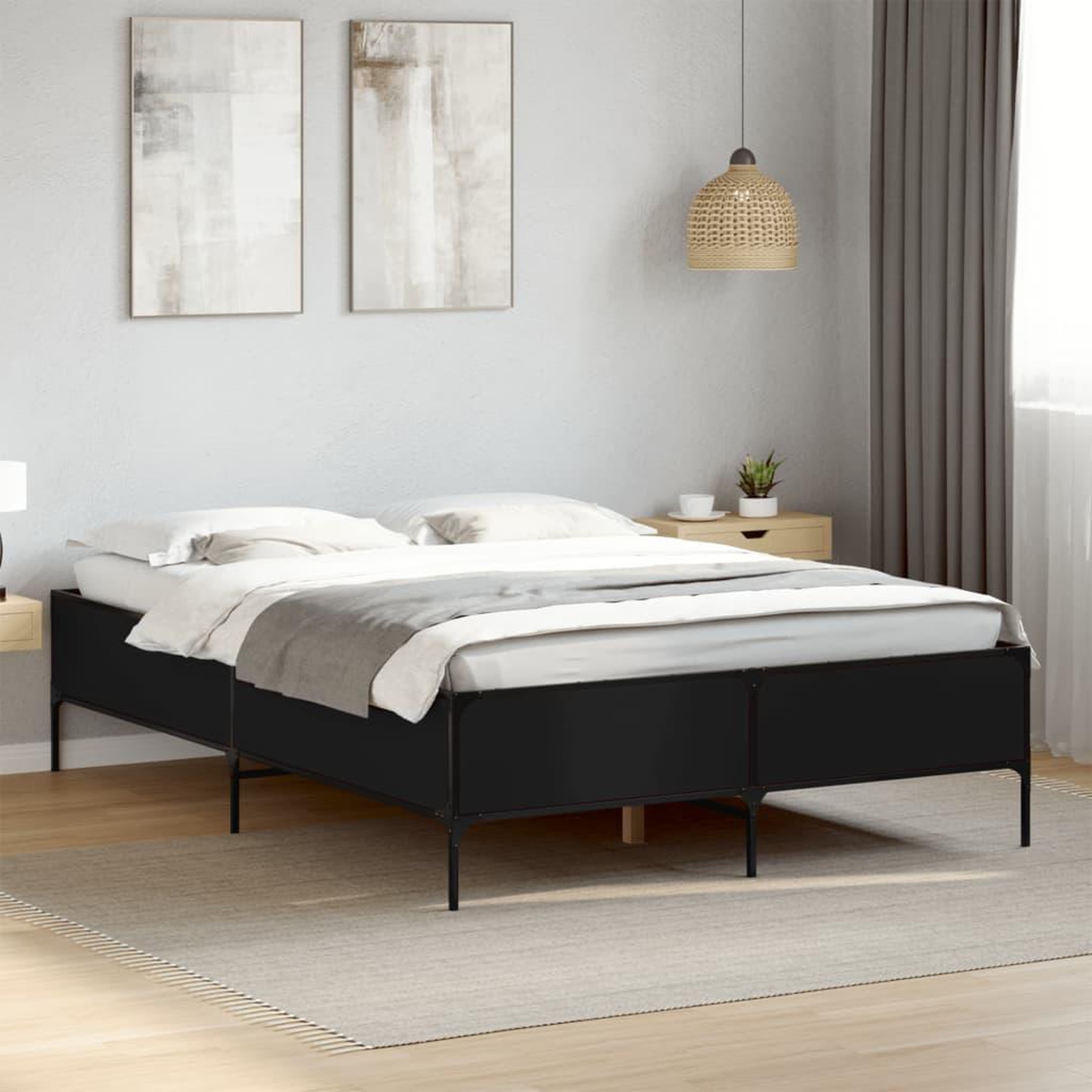 VIDAXL Cadre de lit sans matelas noir 140x200 cm