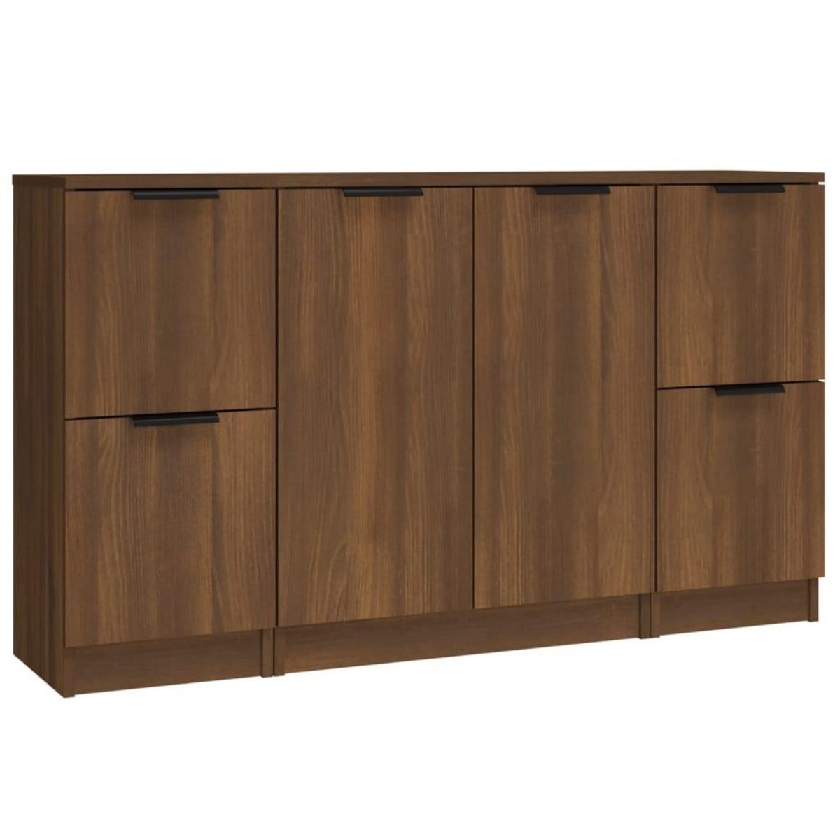 VIDAXL Buffets 3 pcs Chene marron Bois d'ingenierie