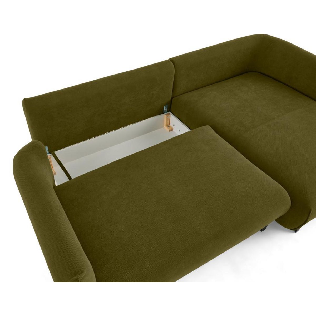 LISA DESIGN Gianni - canapé d'angle droit 4 places convertible avec coffre en tissu