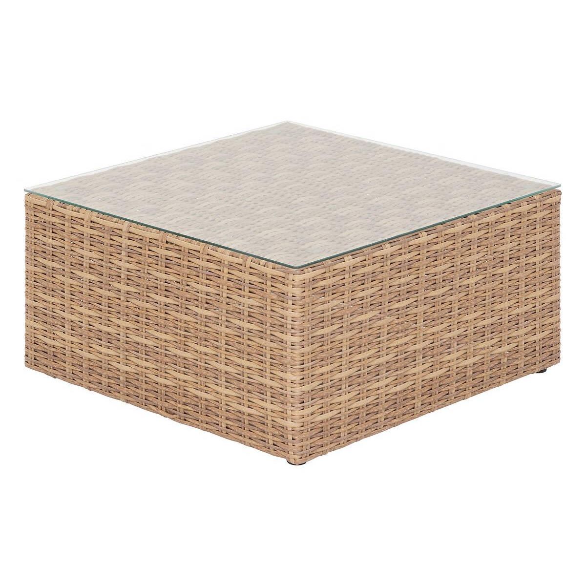 HESPERIDE Salon de jardin en résine tressée Moorea Savana - 5 places - Hespéride