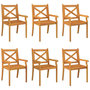 Voir la diapositive 2 : VIDAXL Chaises a manger d'exterieur lot de 6 Bois d'acacia massif