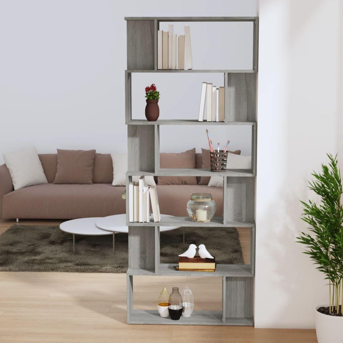 VIDAXL Bibliotheque/Cloison Sonoma gris 80x24x192 cm Bois d'ingenierie