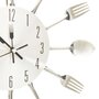 Voir la diapositive 4 : VIDAXL Horloge murale et cuillere et fourchette Argente 31cm Aluminium