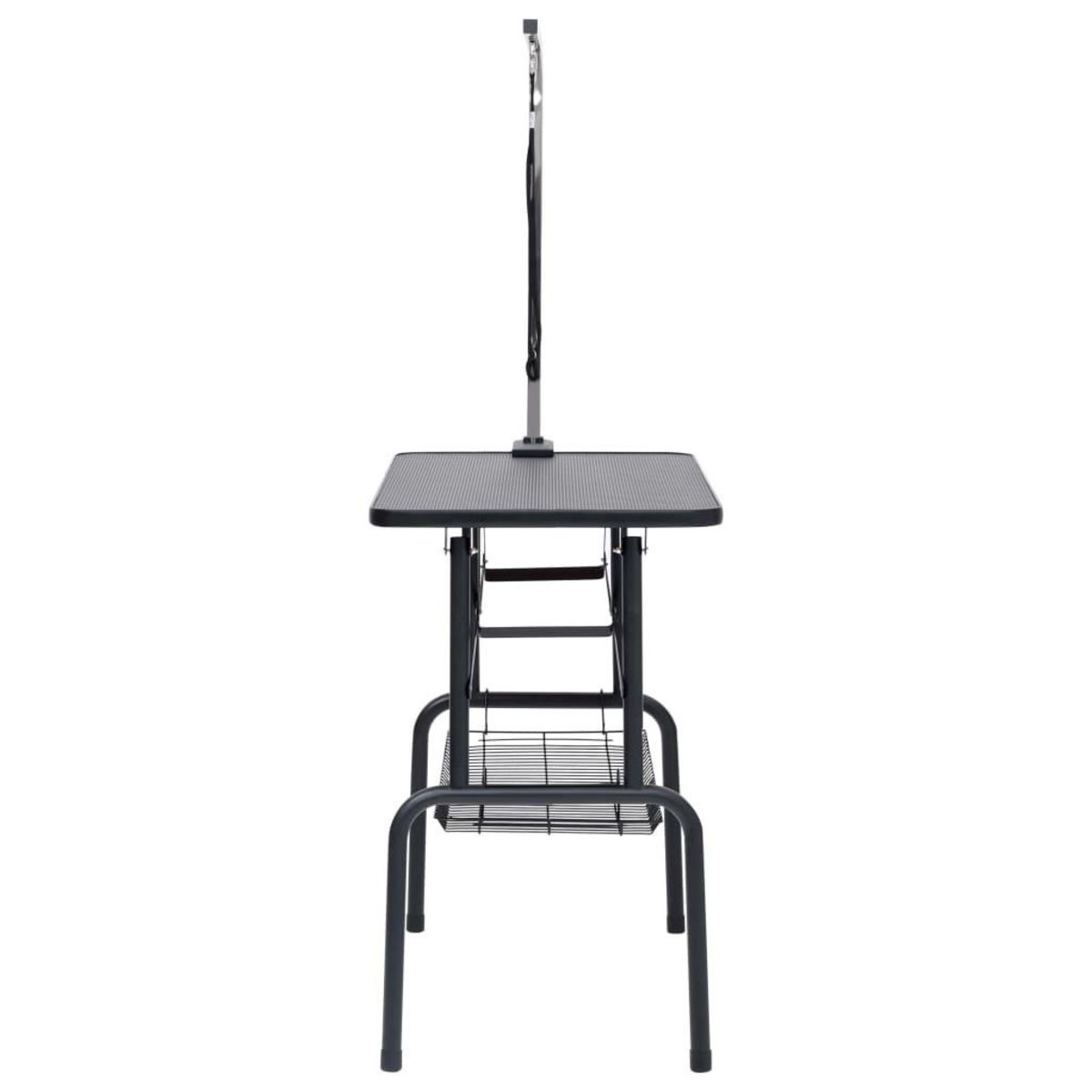 VIDAXL Table de toilettage reglable de chiens avec 1 boucle et panier
