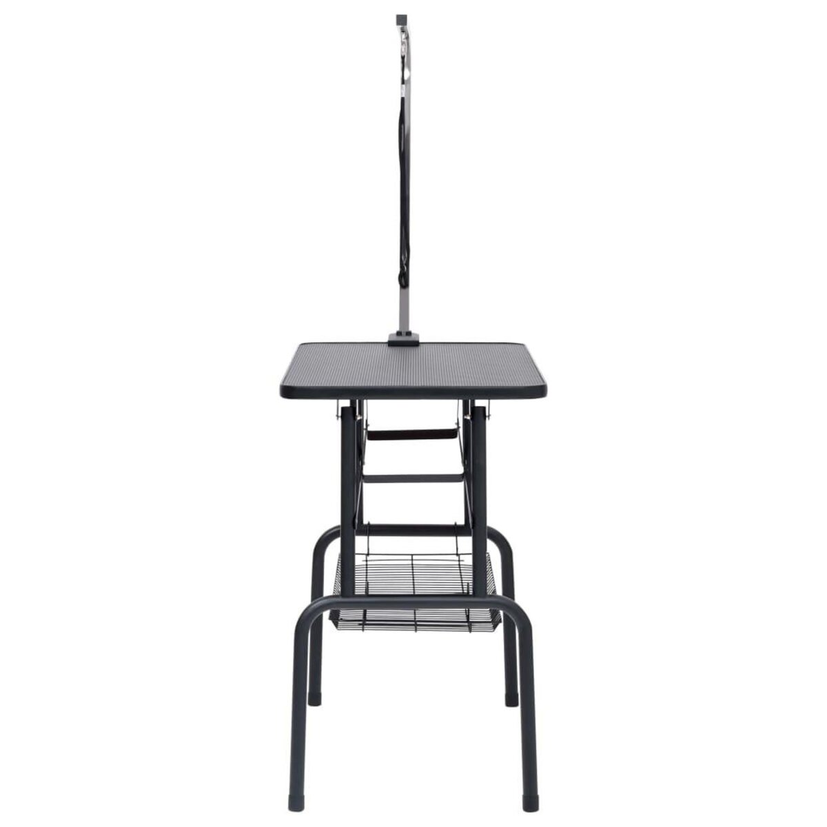 VIDAXL Table de toilettage reglable de chiens avec 1 boucle et panier