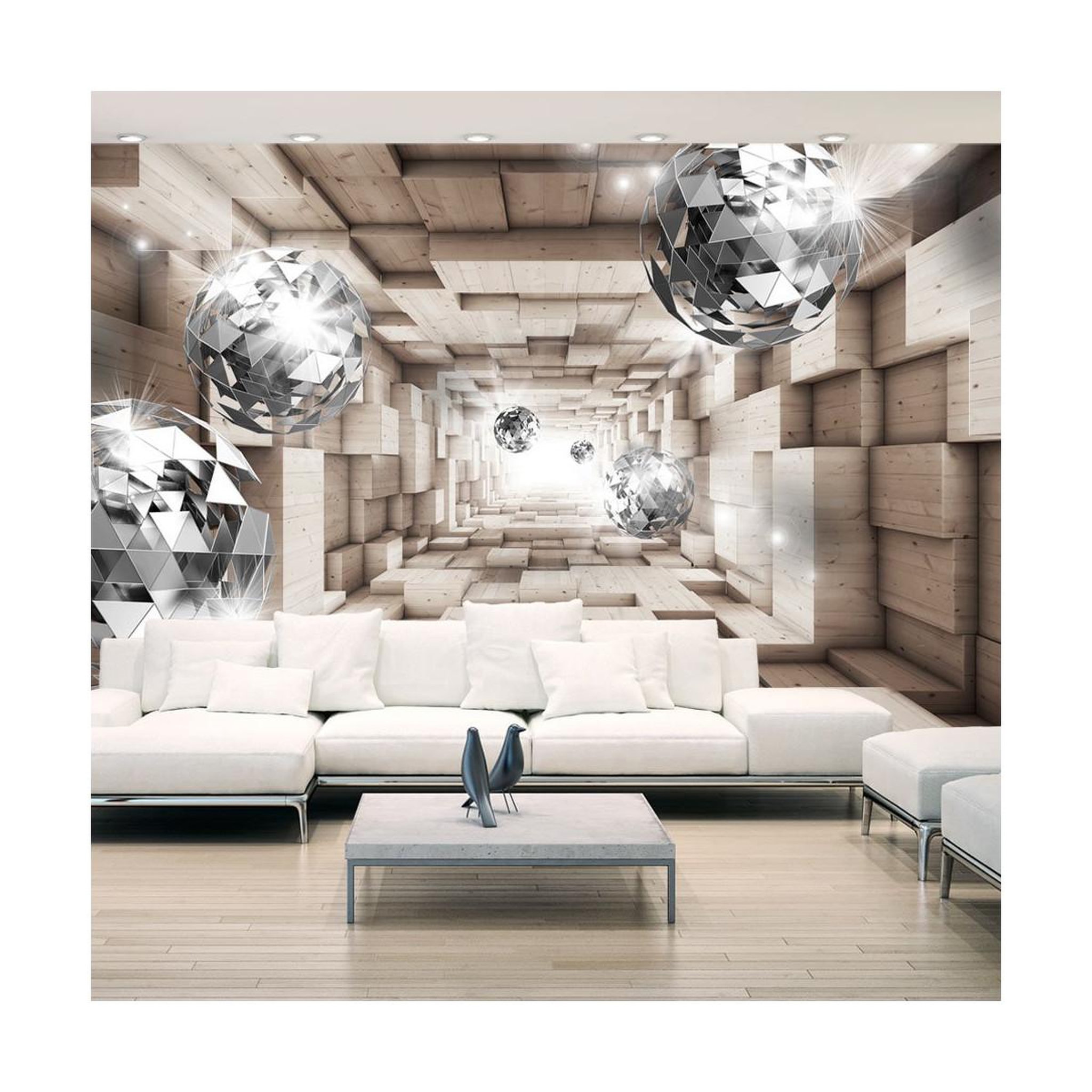 Paris Prix Papier peint  in a wooden tunnel. Coloris disponibles : Multicolore